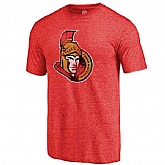Men's Ottawa Senators Distressed Team Primary Logo Tri Blend T-Shirt Red FengYun,baseball caps,new era cap wholesale,wholesale hats